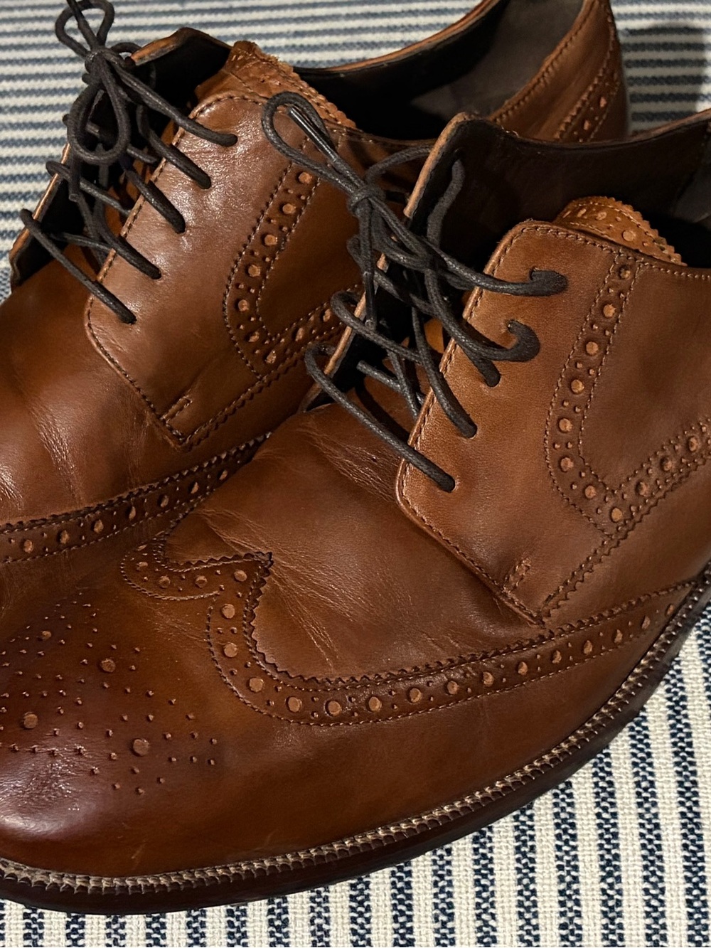 Cole Haan Men's Tan Brown Leather Lace-Up wing tip Oxfords 11.5 - Picture 7 of 7